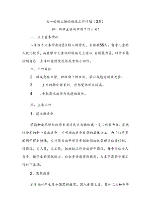 (3篇)初一的班主任的班级工作计划.docx