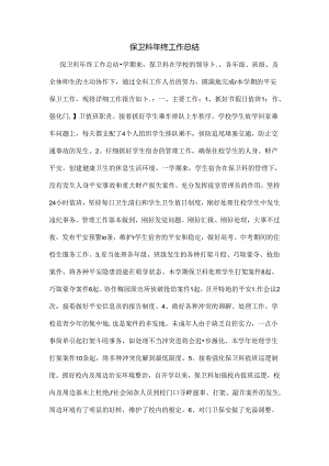 保卫科年终工作总结.docx