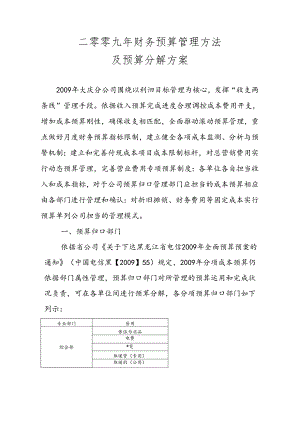 二零零九年财务预算管理办法.docx