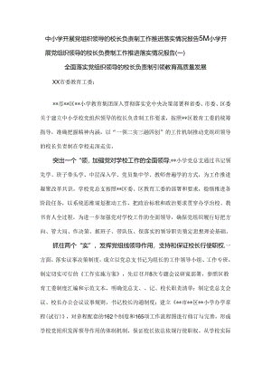 2024年中小学开展党组织领导的校长负责制工作推进落实情况报告5篇.docx
