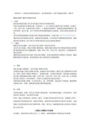 估算-概算-预算-结算等理解.docx
