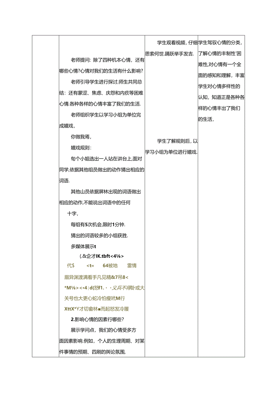 人教版《道德与法治》七年级下册:4.1 青春的情绪 教案.docx_第3页