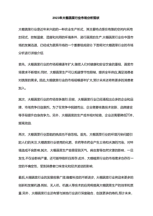 2023年大棚蔬菜行业市场分析现状.docx