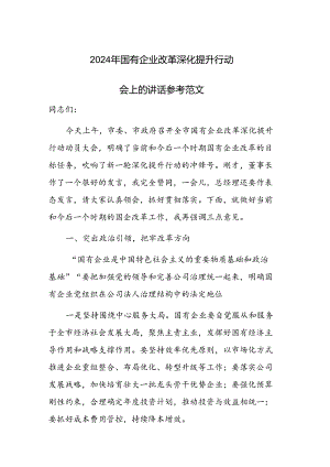 2024年国有企业改革深化提升行动会上的讲话参考范文.docx