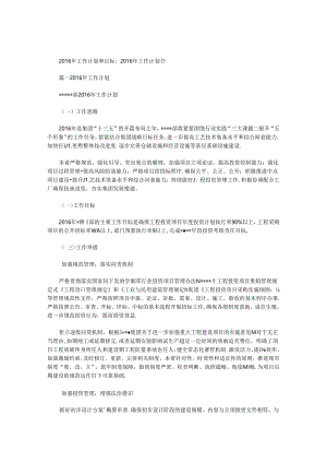 2016年工作计划和目标.docx
