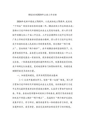 XX县政协2024年主要工作安排.docx