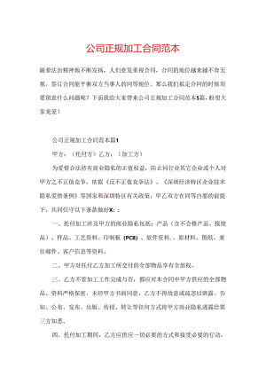 公司正规加工合同范本.docx