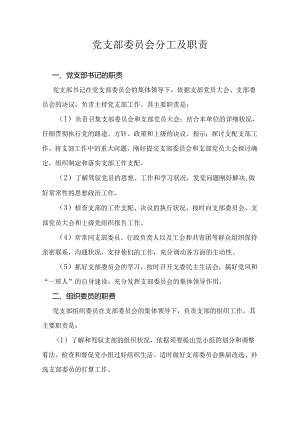 党支部委员会分工及职责.docx