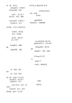 人教版五年级上册各课多音字汇总.docx