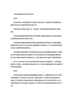 六城市新能源私家车财政补贴情况..docx