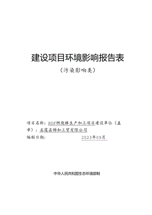 RDF燃烧棒生产加工项目环评报告表.docx