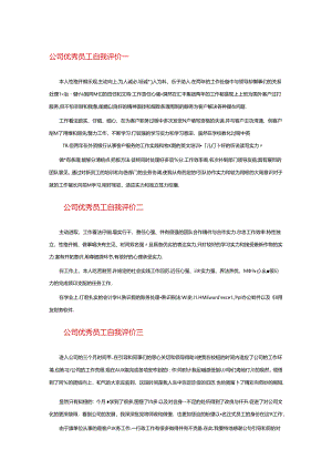 优秀员工自我评价.docx