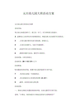 元旦幼儿园大班活动方案.docx