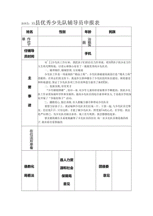 优秀少先队辅导员申报表.docx