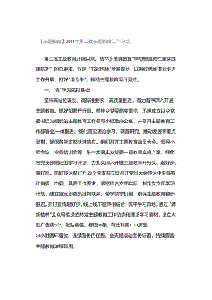【主题教育】2023年第二批主题教育工作总结.docx