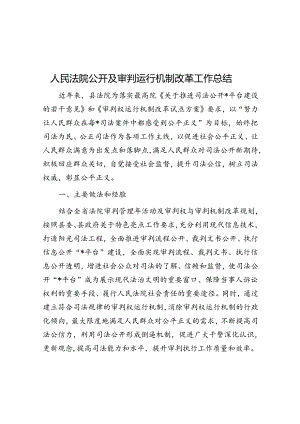 人民法院公开及审判运行机制改革工作总结.docx