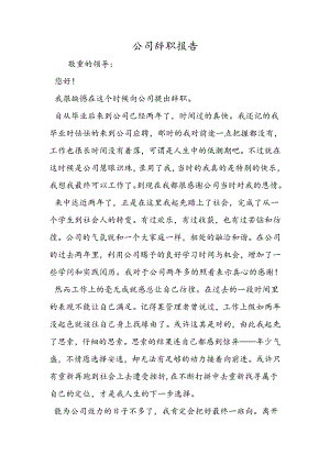 公司辞职报告.docx