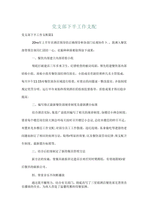 党支部下半工作计划.docx