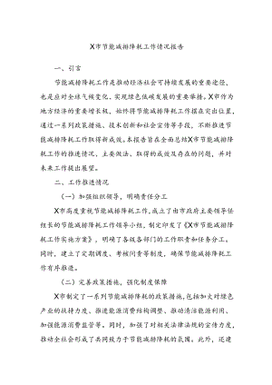 X市节能减排降耗工作情况报告.docx