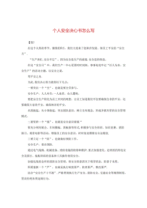 个人安全决心书怎么写.docx