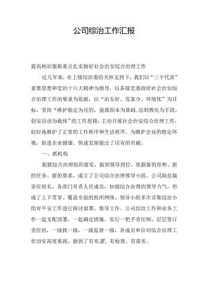 公司综治工作汇报.docx