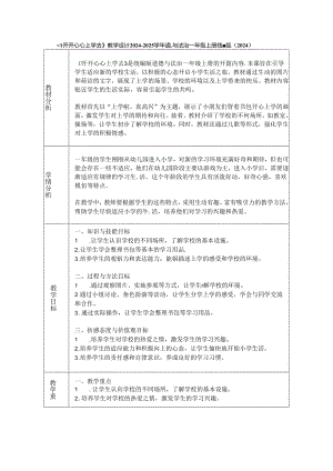 《1 开开心心上学去》教学设计2024-2025学年道德与法治一年级上册统编版（2024）.docx
