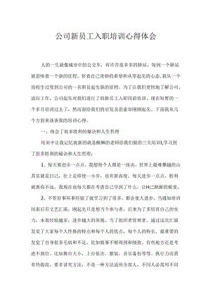 公司新员工入职培训心得体会.docx