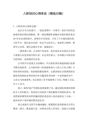 入职培训心得体会（精选20篇）.docx