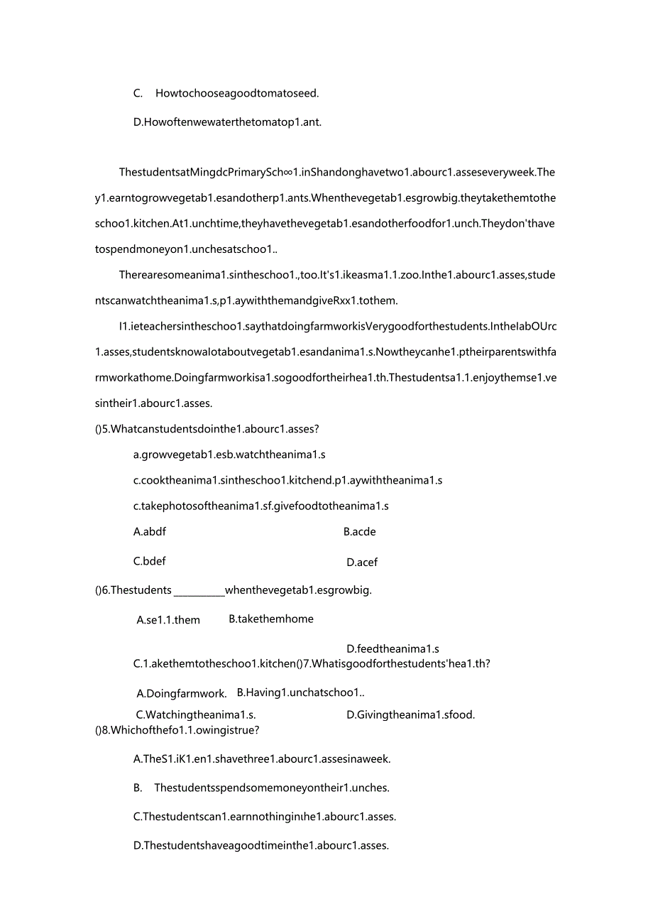 Unit 6 The power of plants学情评估卷(含答案).docx_第3页