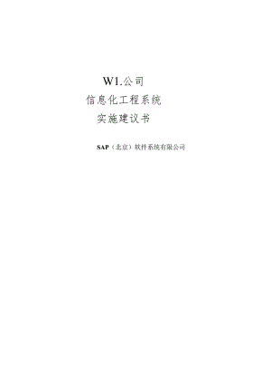sap给WL公司设计的信息化规划方案大纲.docx