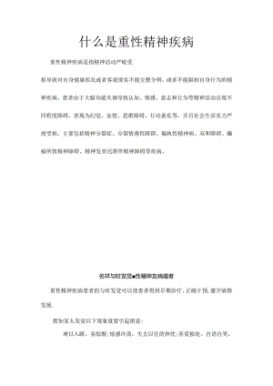 什么是重性精神疾病.docx