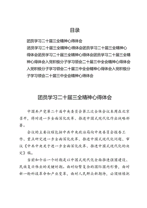 入党积极分子（团员）学习二十届三中全会精神心得体会.docx