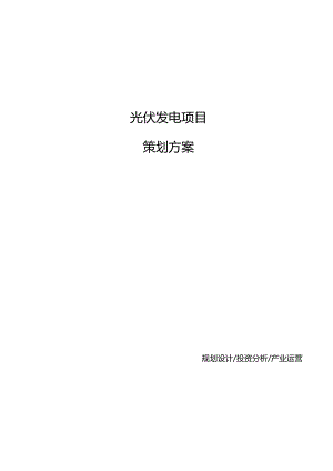 光伏发电项目策划方案.docx