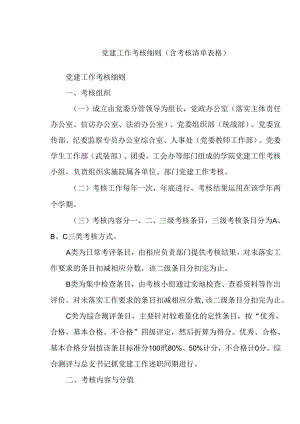 党建工作考核细则（含考核清单表格）.docx
