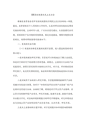 XX局巡视整改民主生活会.docx
