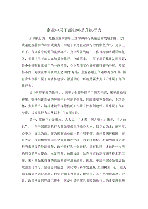 企业中层干部如何提升执行力.docx