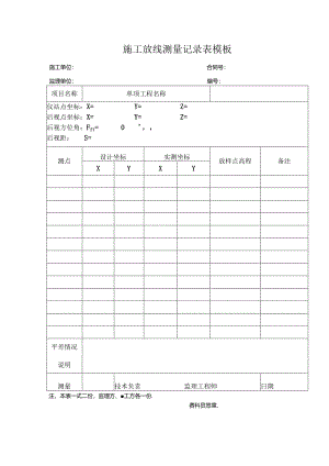 ____施工放线测量记录表模板.docx