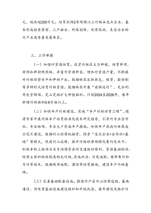 三溪乡加快推进竹产业高质量发展三年行动（2024-2026年）实施方案.docx