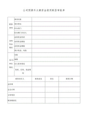 公司预算外大额资金使用联签审批单.docx