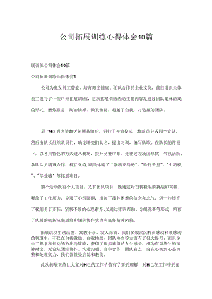 公司拓展训练心得体会10篇.docx