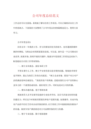 公司年度总结范文.docx