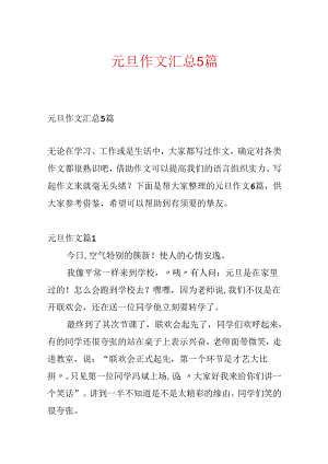 元旦作文汇总5篇.docx