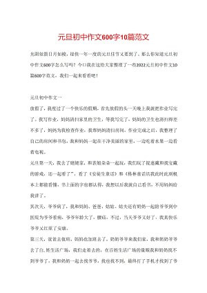元旦初中作文600字10篇范文.docx