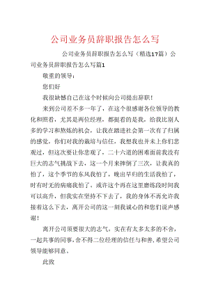 公司业务员辞职报告怎么写.docx