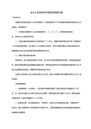 业主大会2025年年度财务预算方案.docx