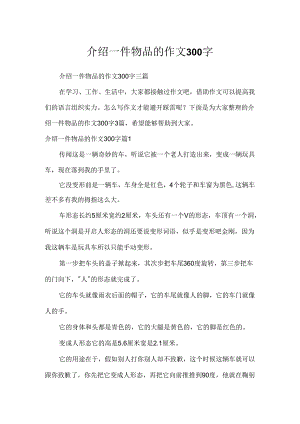 介绍一件物品的作文300字.docx