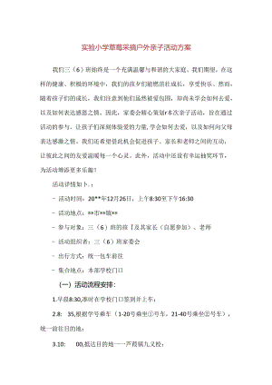 【精品】实验小学草莓采摘户外亲子活动方案.docx