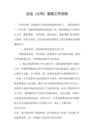 企业(公司)宣传工作总结.docx
