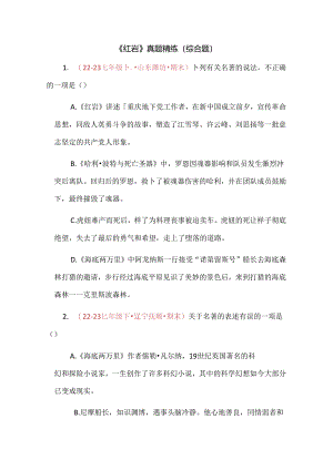 《红岩》真题精练（综合题）.docx
