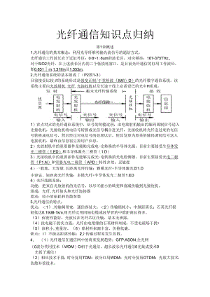 光纤通信知识点归纳.docx